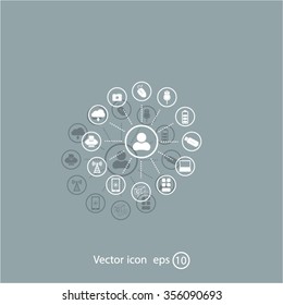 technology web icons set