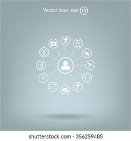 technology web icons set