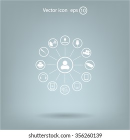 technology web icons set