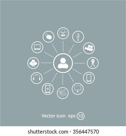 technology web icons set