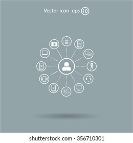 technology web icons set