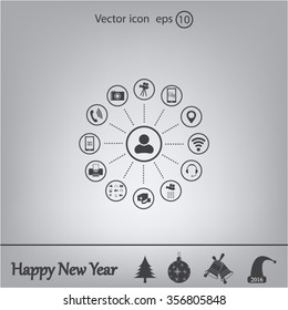 technology web icons set