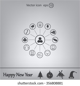 technology web icons set