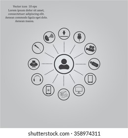 technology web icons set