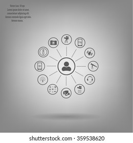 technology web icons set