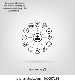 technology web icons set