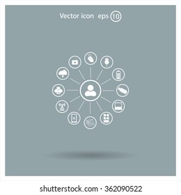 technology web icons set