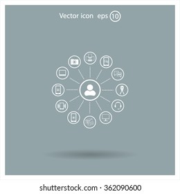 technology web icons set