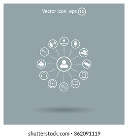 technology web icons set