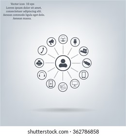 technology web icons set