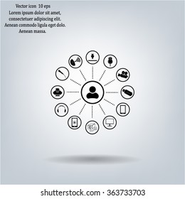 technology web icons set