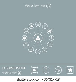 technology web icons set