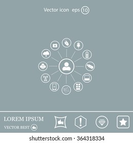 technology web icons set