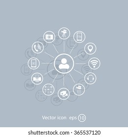 technology web icons set