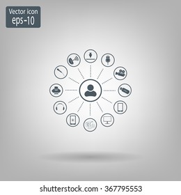 technology web icons set