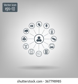 technology web icons set