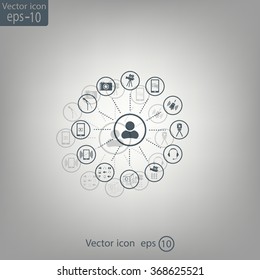 technology web icons set