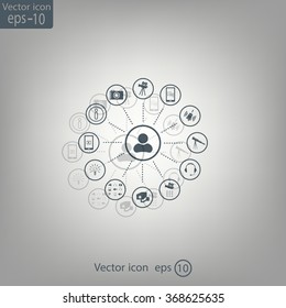 technology web icons set
