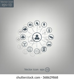 technology web icons set