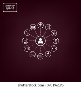 technology web icons set