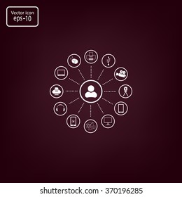 technology web icons set