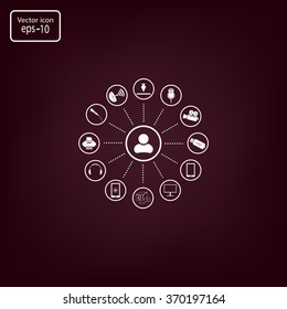 technology web icons set
