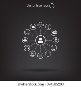 technology web icons set