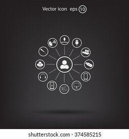 technology web icons set