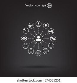 technology web icons set