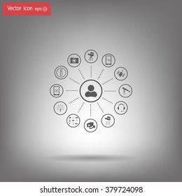 technology web icons set