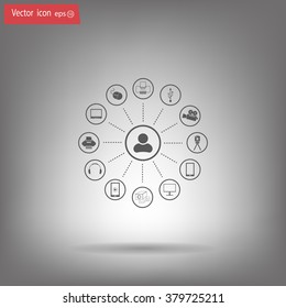 technology web icons set