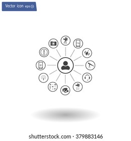 technology web icons set