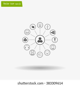 technology web icons set