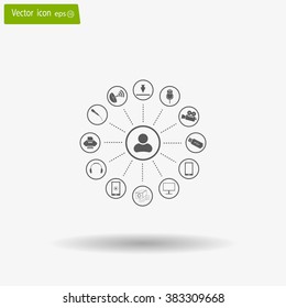 technology web icons set