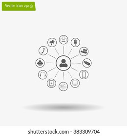 technology web icons set