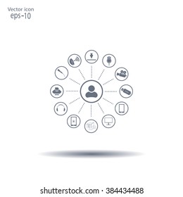 technology web icons set