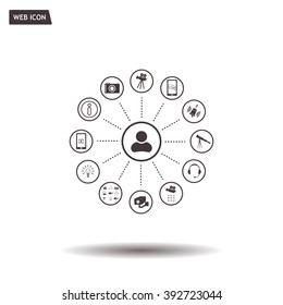 technology web icons set