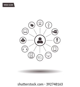 technology web icons set