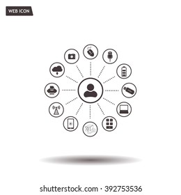 technology web icons set
