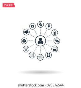 technology web icons set