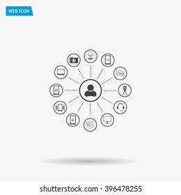 technology web icons set