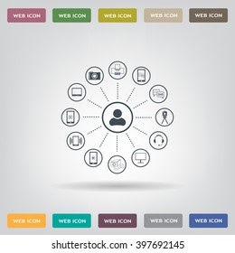 technology web icons set