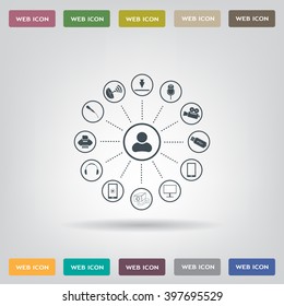 technology web icons set