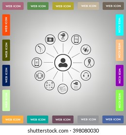 technology web icons set
