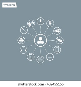 technology web icons set