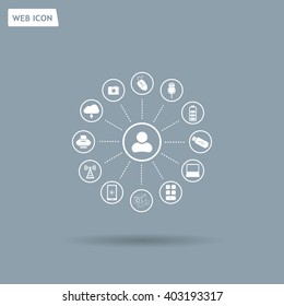 technology web icons set