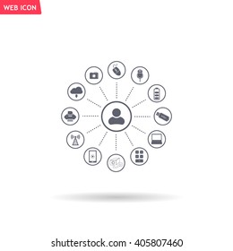 technology web icons set