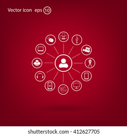 technology web icons set