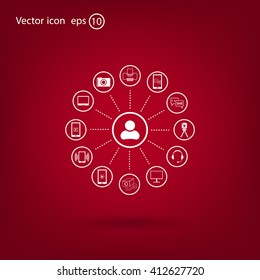 technology web icons set