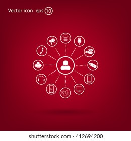 technology web icons set